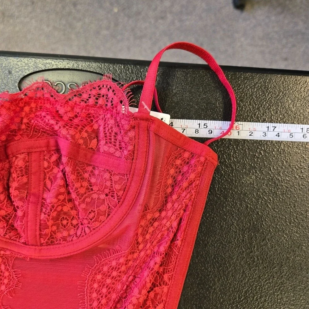 Festival Lace Corset Top Coquette Y2K Whimsigoth‎ Vamp XL